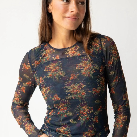 NATURAL LIFE Fitted Blue and Green Blouse - Picture 1 of 10